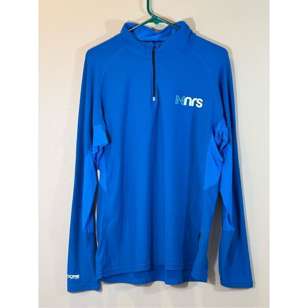 NRS Men's H2Core Lightweight 1/4 Zip Up Pullover Sea Blue Shirt Size XL